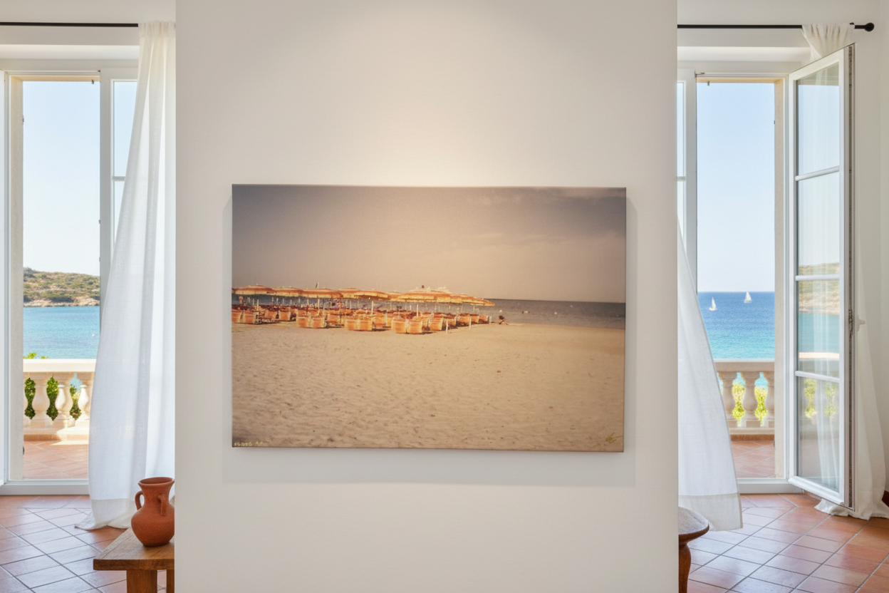 The Orange Umbrellas Canvas