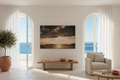 Dramatic sunset seascape canvas in Mediterranean apartment