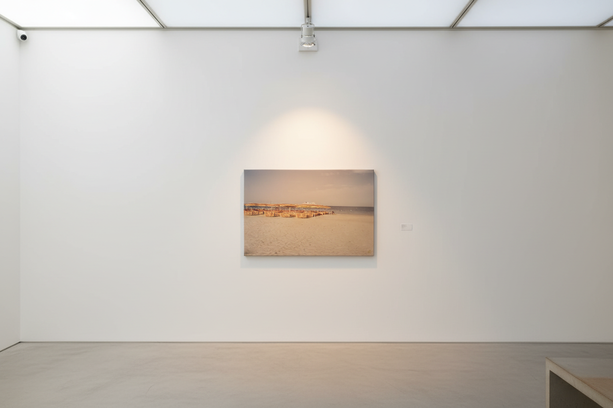 Modern gallery with spotlight and natural light