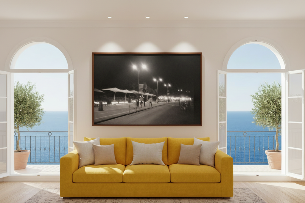 The Promenade — Mediterranean Apartment Yellow Sofa