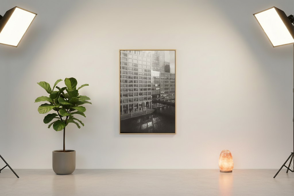 Urban Skyscrapers — Indoor Studio with Salt Lamp